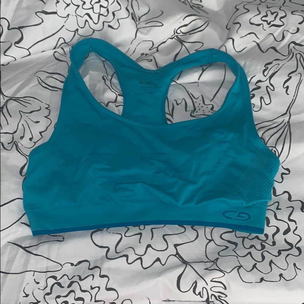 Blue sports bra